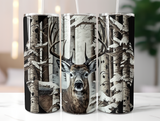 Winter Camo Deer Hunting 20 oz. Skinny Tumbler Sublimated TH004