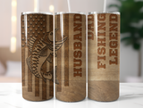 Wood Engraved Effect Dad Fishing 20 oz. Skinny Tumbler Sublimated TM003