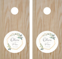 Personalized Wedding Cornhole Decal Set – Removable & Reusable – Full-Color Printed Vinyl – StickerChef