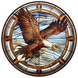 Diving Eagle Window Cling SGC230 - diving eagle printed stained glass window cling - Sticker Chef