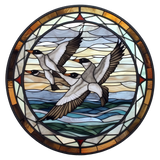 Flying Ducks Window Cling SGC246 - flying ducks printed stained glass window cling - Sticker Chef