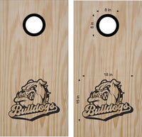 Retro Bulldogs School Mascot Vinyl Decal Sticker for Cornhole Boards