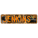 Camo Metal Street Sign – 6” x 24” Aluminum Hunting Sign with Hunter Orange Lettering