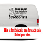 Custom Carpet Cleaning Service Truck Graphics Set for Left and Right Sides