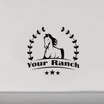 Personalized Horse Ranch Name Decal Sticker - Equestrian Farm Decor CF218