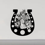 Horse Shoe Flowers Decal Sticker Horses Equestrian CF222