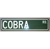 Cobra Road Metal Street Sign 6x24 - Novelty Garage Art for Auto Enthusiasts