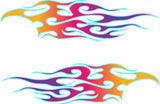 Colorful Flame Golf Cart Decals - Vibrant Tribal Graphics Kit 16" x 4" with Squeegee