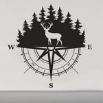 Compass Vinyl Decal with Deer Buck CP03