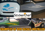 StickerChef Faded Flames Golf Cart Decal Set – 3-Piece Printed Vinyl FL01