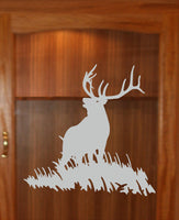 Elk Hunting Gun Cabinet Etched Glass Decal Vinyl Sticker GC08