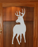 Buck Standing Deer Etched Glass Vinyl Gun Cabinet Sliding GU01C