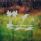Dolphin Jumping Etched Glass Decals for Shower Doors  Windows - Elegant Bathroom Decor