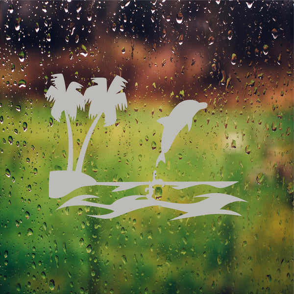Dolphin Jumping Etched Glass Decals for Shower Doors  Windows - Elegant Bathroom Decor