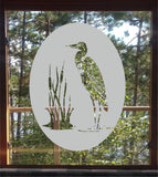 Bird Nature Frosted Privacy Film - Etched Glass Decal Shower Door Bathroom Office Window