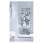 Heron Garden Scene Etched Vinyl Decal for Shower Doors - 24" x 52"