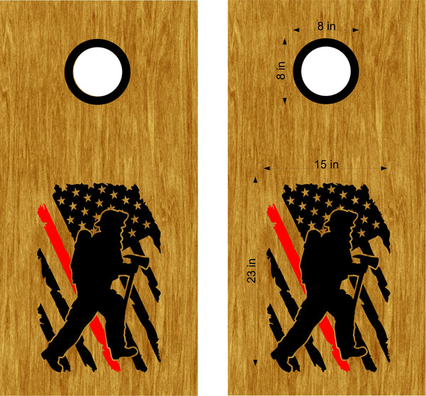 Firefighter Flag Decals  Stickers for Cornhole Boards - FFD05