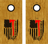 Firefighter Wife Fireman Decals Stickers Cornhole Board FFD11