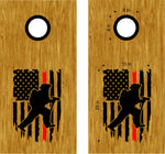 Running Firefighter Fireman Decals Stickers Cornhole Board FFD15