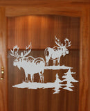 Two Moose Mountain Trees DIY Etched Glass Vinyl Gun GC25