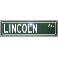 Licoln Avenue Metal Street Sign 6 x 24 Novelty Auto Man Cave Garage Shop Home Art