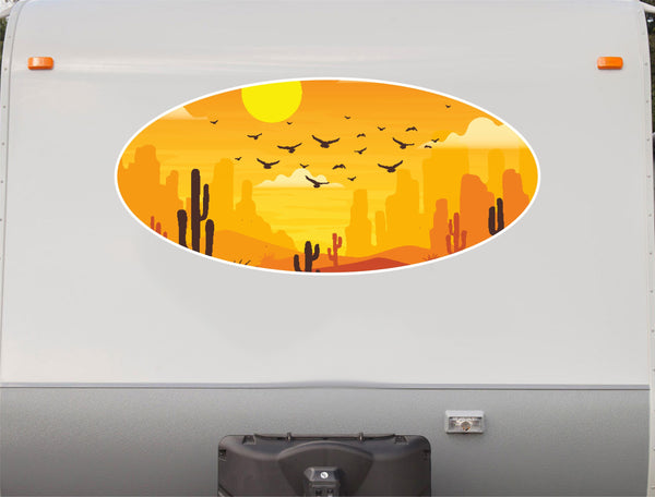 Desert Cactus RV Camper Decal – Printed & Laminated Vinyl Graphic MT19