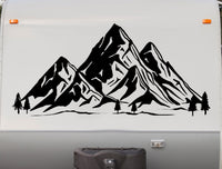 Mountain Range Camping RV Decal - Scenic Vinyl Sticker by StickerChef