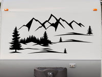 StickerChef Mountain Range RV Vinyl Decal - Scenic Camping Design MT31