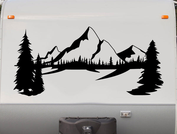 StickerChef Mountain Adventure RV Decal - Scenic Vinyl Graphics MT33