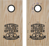 Retired Police Officer Decals Cornhole Board Stickers POL05