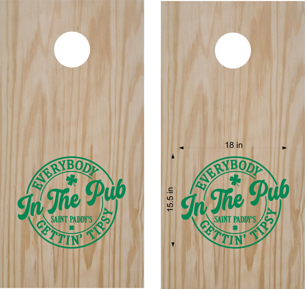 "Everybody in the Pub" Cornhole Decals - Set of 2