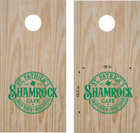 St. Patrick's Shamrock Cafe Cornhole Decals - Set of 2