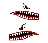 StickerChef Shark Teeth Eyes Decal Set – 18x10 Inches – Printed & Laminated Vinyl – Golf Cart, UTV, Side by Side, Sand Rail Graphics