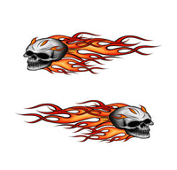 StickerChef Skull & Flame Golf Cart Decals - 24" Laminated Set