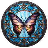 Purple Butterfly Window Cling SGC263 - purple butterfly printed stained glass window cling - Sticker Chef