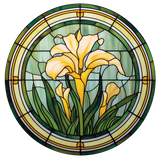 Calla Lily Window Cling SGC185 - yellow calla lily printed stained glass window cling - Sticker Chef