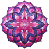 Lotus Mandala Window Cling SGC189 - lotus mandala printed stained glass window cling - Sticker Chef
