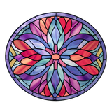Kaleidoscope Flower Window Cling SGC201 - kaleidoscope flower printed stained glass window cling - Sticker Chef