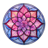 Pink Lotus Window Cling SGC206 - pink lotus printed stained glass window cling - Sticker Chef