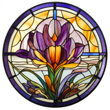 Crocus Stained Glass Cling SGC207 - crocus printed stained glass window cling - Sticker Chef