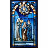 Bethlehem Star Window Cling SGC153 - holy women and the star printed stained glass window cling - Sticker Chef