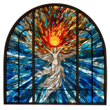 Ascension Stained Glass Cling SGC161 - Ascension printed stained glass window cling - Sticker Chef