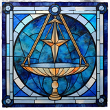 Scales of Justice Cling SGC165 - scales of justice printed stained glass window cling - Sticker Chef