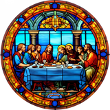 Last Supper Window Cling SGC171 - Last Supper printed stained glass window cling - Sticker Chef