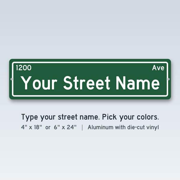 Custom street sign builder - type your street name