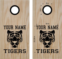 High School Tigers Sports Team Cornhole Stickers  Decals