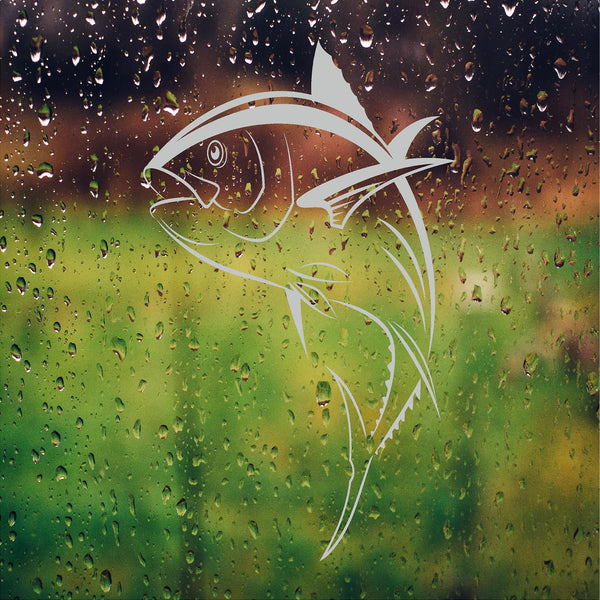 Tuna Fish Etched Vinyl Decal for Shower Doors - 12" x 20"
