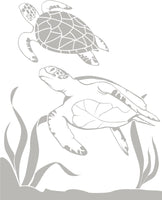 Sea Turtles Etched Shower Doors Vinyl
