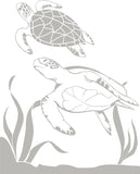 Sea Turtles Etched Shower Doors Vinyl