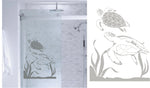 Sea Turtles Etched Shower Doors Vinyl